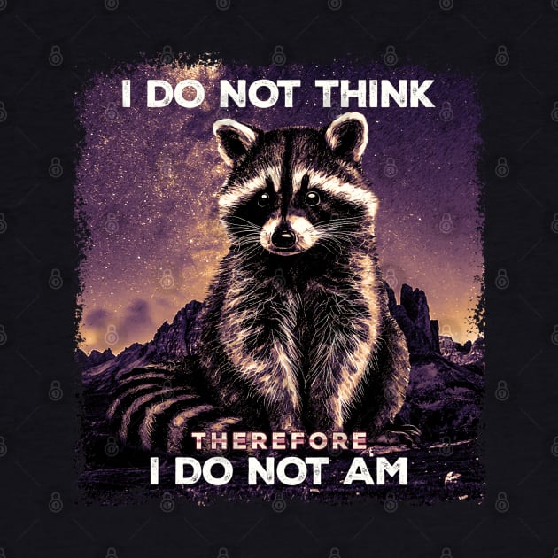 I Do Not Think Therefore I Do Not I'am Raccoon Possum Weirdcore by jawiqonata